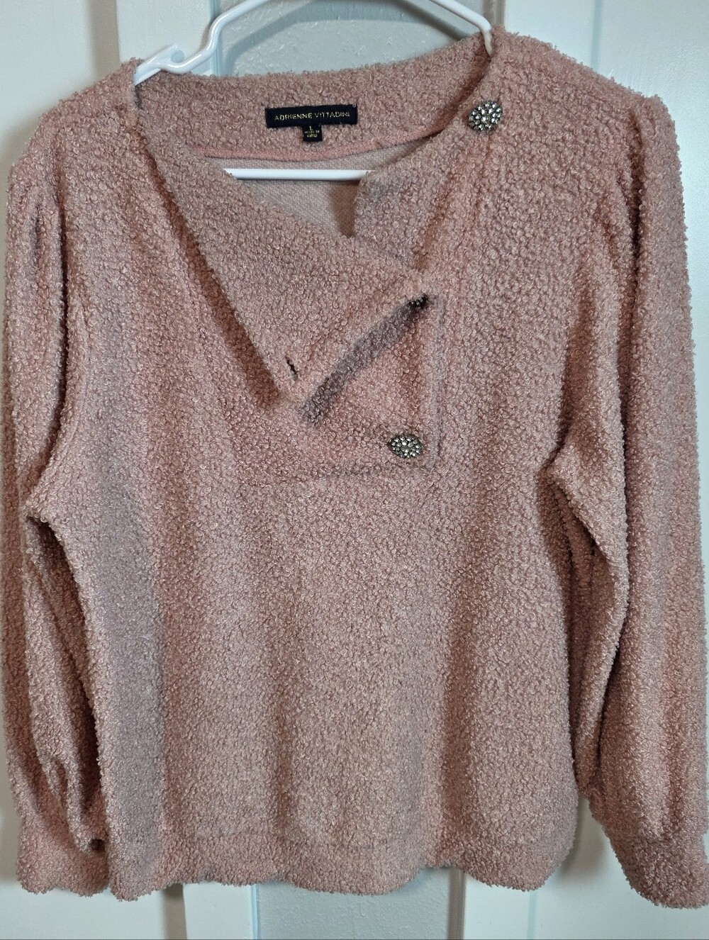 Adrienne Vittadini Women's Dusty Pink Sweater Pullover - Size L